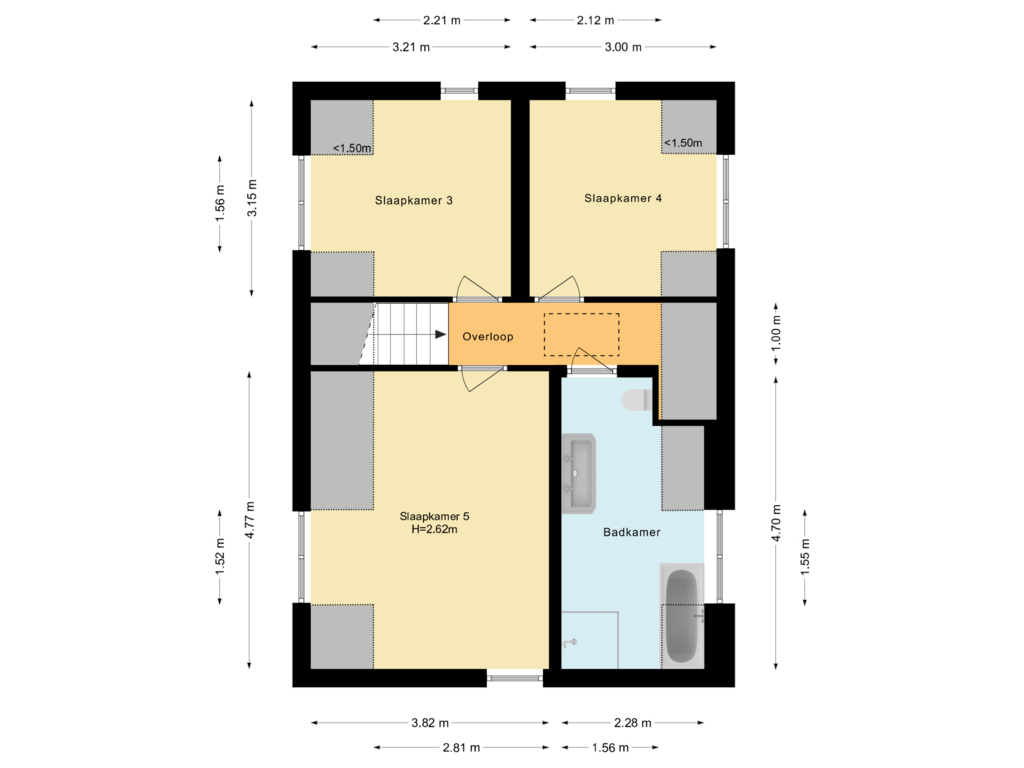 Bekijk plattegrond van Eerste verdieping (deel 1) van Dorpsstraat 831