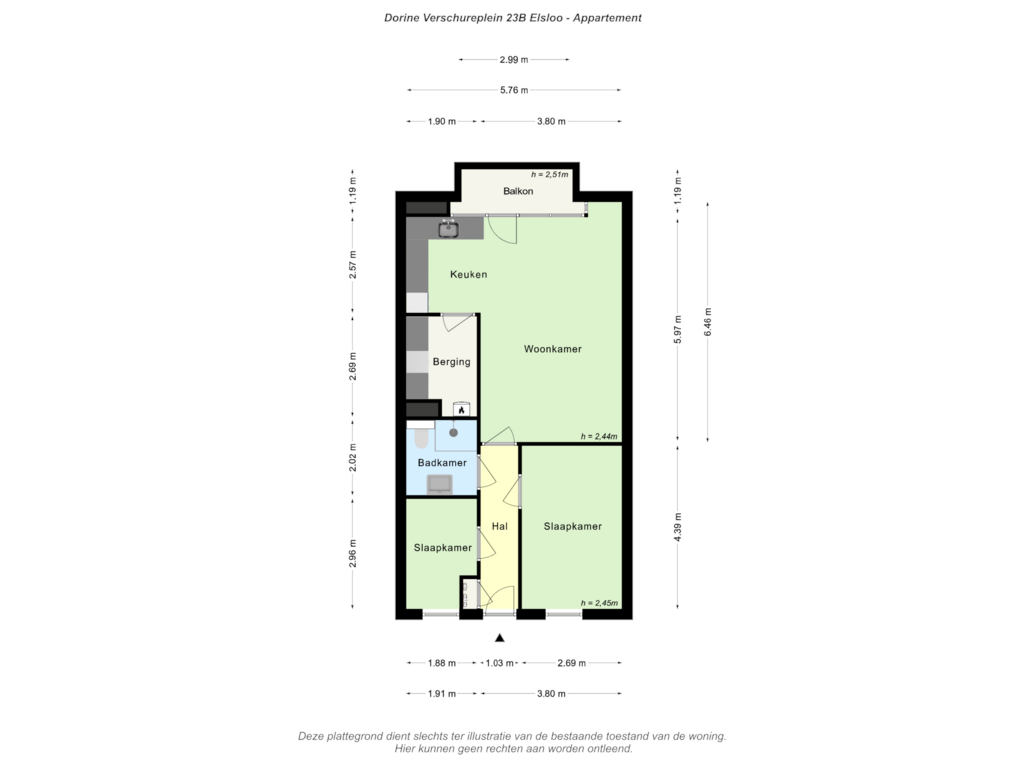 View floorplan of Appartement of Dorine Verschureplein 23-B