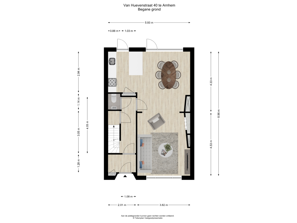 Bekijk plattegrond van Begane grond van Van Huevenstraat 40