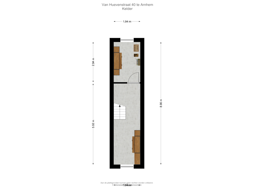 Bekijk plattegrond van Kelder van Van Huevenstraat 40