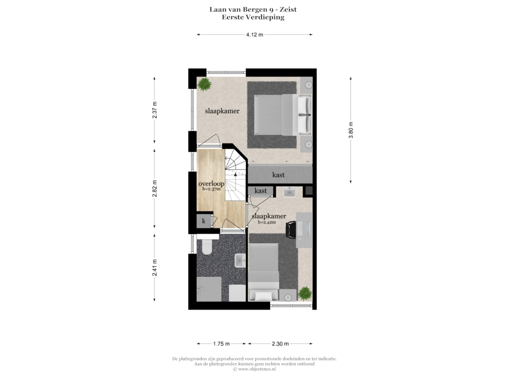 Bekijk plattegrond van EERSTE VERDIEPING van Laan van Bergen 9