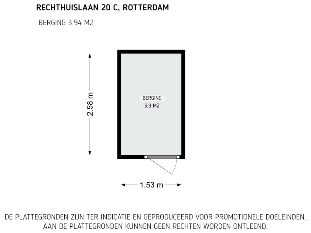 View floorplan of berging of Rechthuislaan 20-C