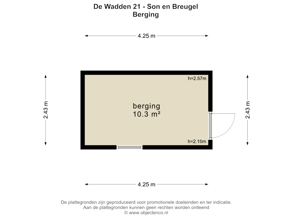 Bekijk plattegrond van BERGING van de Wadden 21