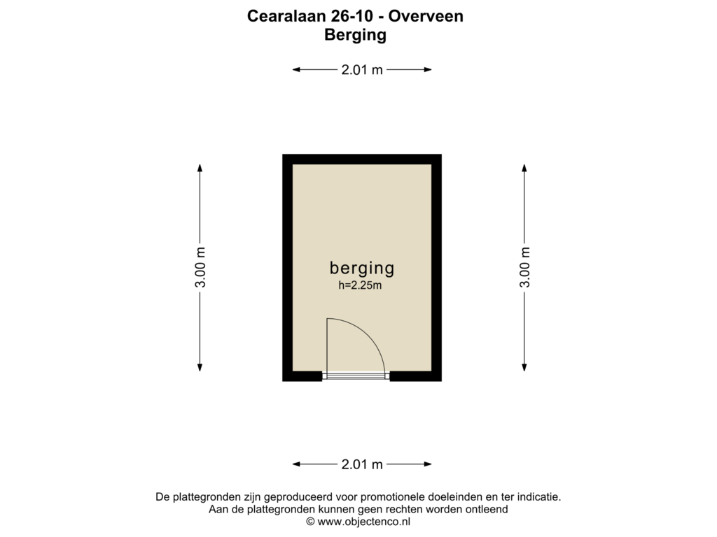 Bekijk plattegrond van BERGING van Cearálaan 26-A10