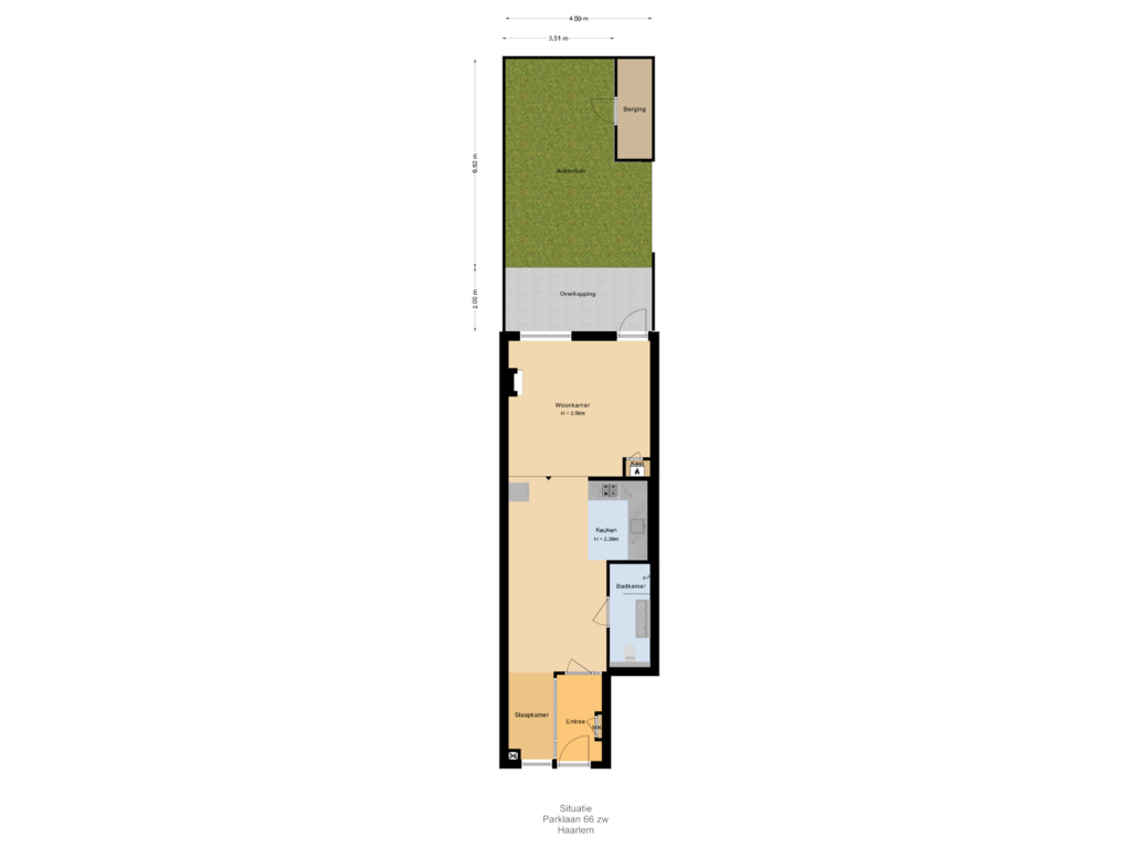 Bekijk plattegrond van Situatie van Parklaan 66-ZW