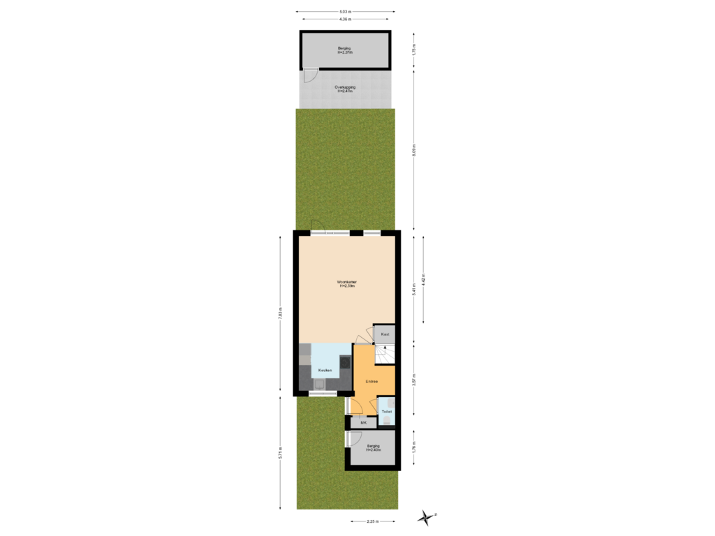 View floorplan of Begane grond met tuin of Stempelmakerstraat 22