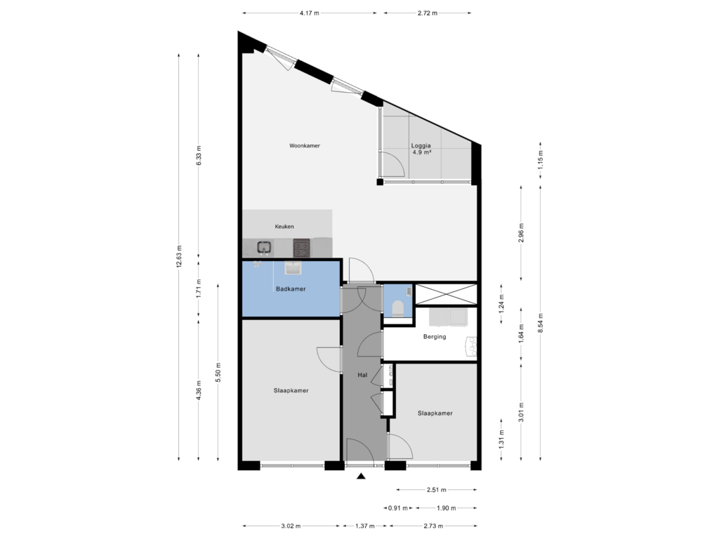 Bekijk plattegrond van 5e Verdieping van Terheijdenstraat 264