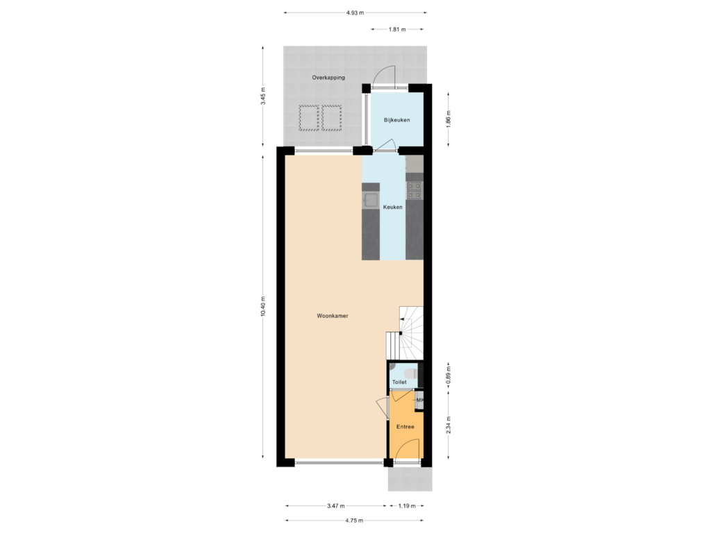 Bekijk plattegrond van Begane Grond van Merimondstraat 13