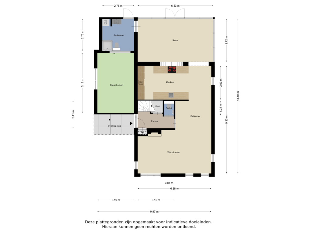 Bekijk plattegrond van Begane Grond van de Polderstraat 22