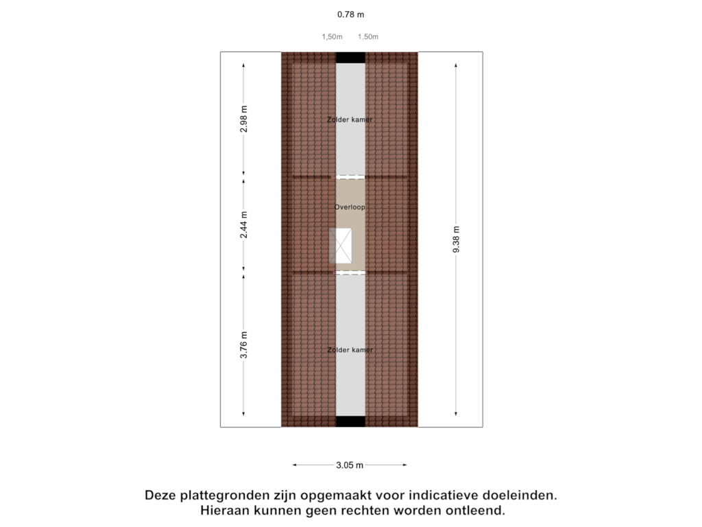 Bekijk plattegrond van Zolder van de Polderstraat 22