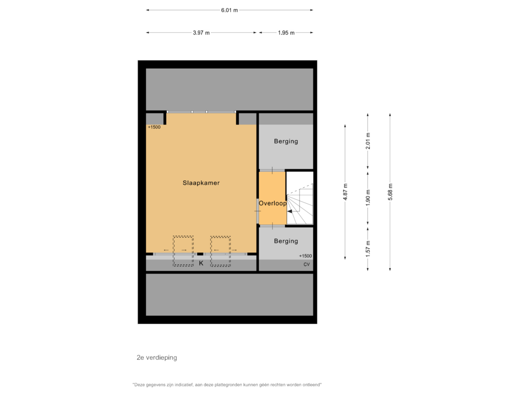 Bekijk plattegrond van 2e verdieping van Weverakker 1