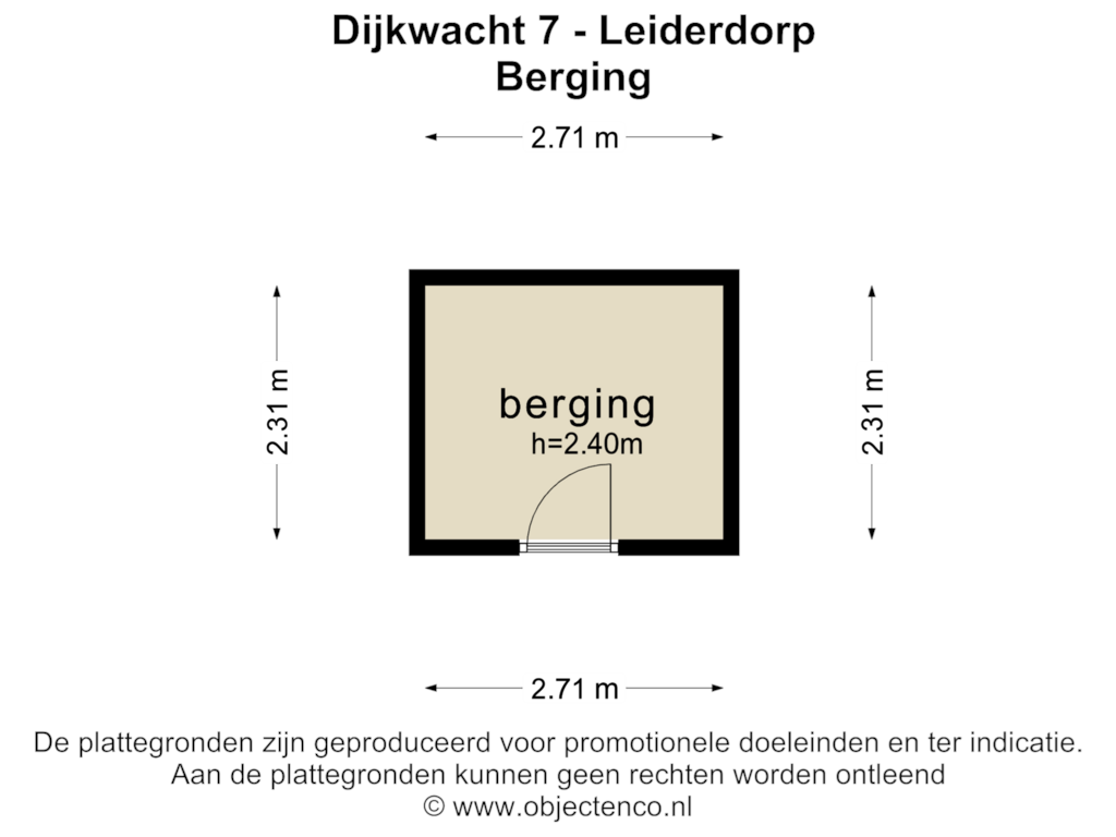 Bekijk plattegrond van BERGING van Dijkwacht 7