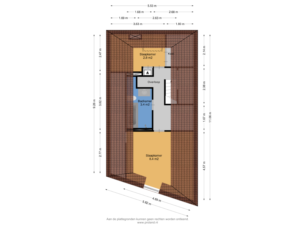 View floorplan of 2e Verdieping of Petrus Campersingel 117-A