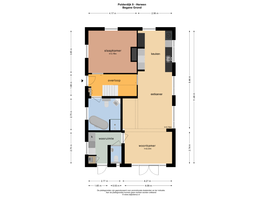 View floorplan of BEGANE GROND of Polderdijk 9