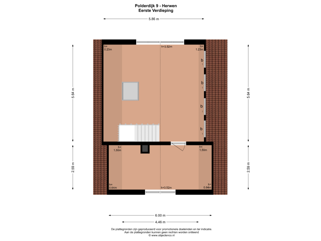 View floorplan of EERSTE VERDIEPING of Polderdijk 9