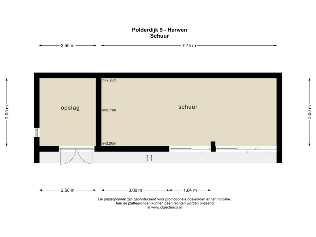 View floorplan of SCHUUR 2 of Polderdijk 9