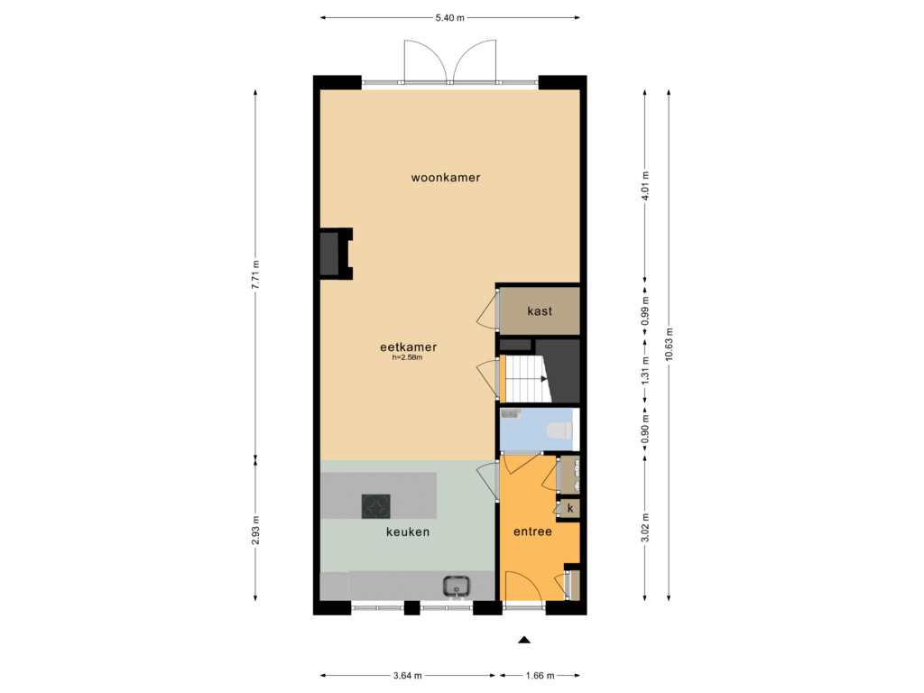 Bekijk plattegrond van BEGANE GROND van Rompelenbos 22