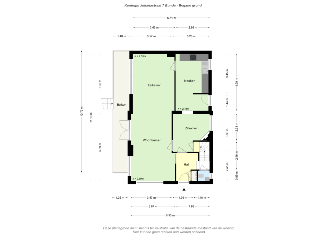 Bekijk plattegrond van Begane grond van Koningin Julianastraat 7