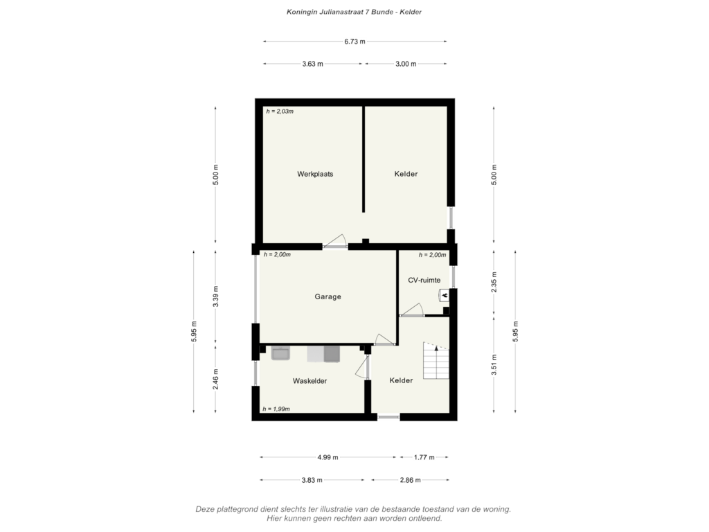 Bekijk plattegrond van Kelder van Koningin Julianastraat 7