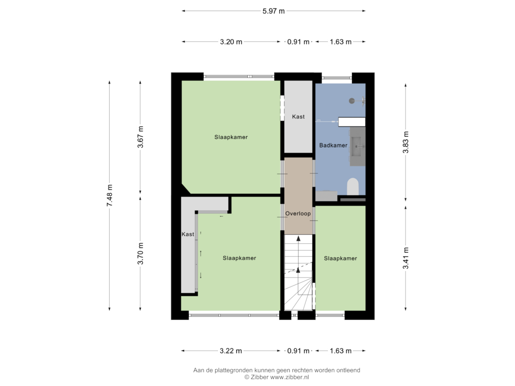 Bekijk plattegrond van Eerste Verdieping van Papeweg 37