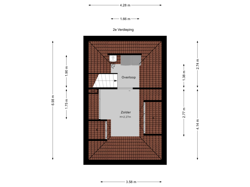 View floorplan of 2e Verdieping of Herderslaan 13