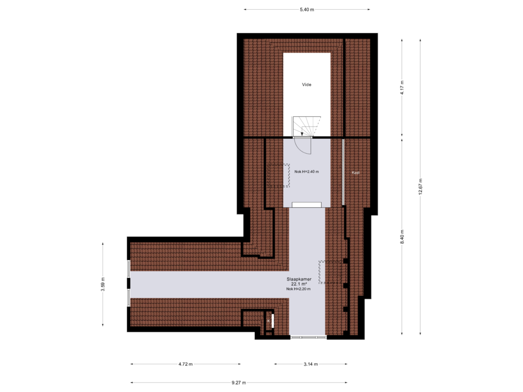 Bekijk plattegrond van Eerste verdieping van Hoofdweg 27