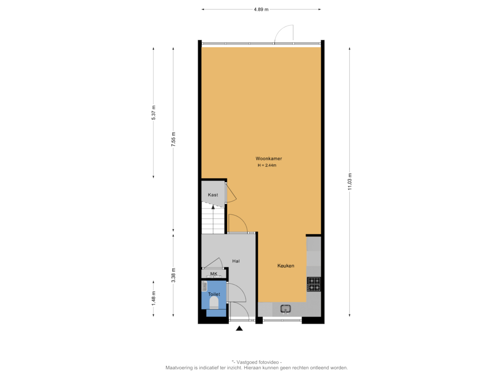 Bekijk plattegrond van Begane grond van Kleefsehoek 25