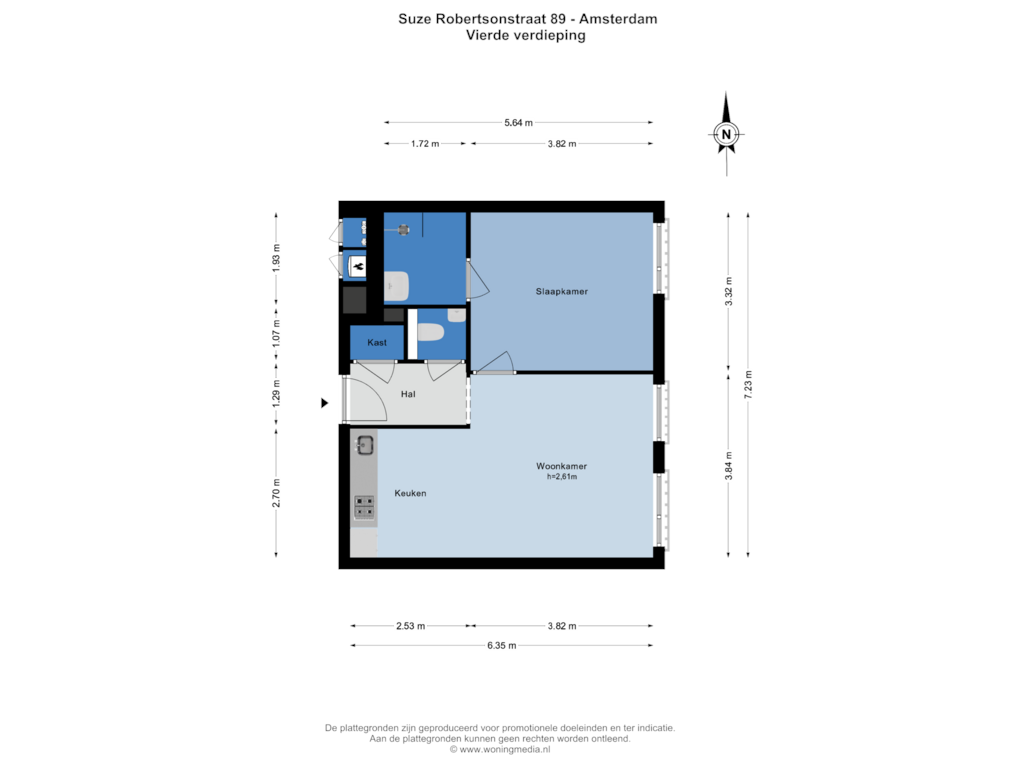 View floorplan of 4e verd of Suze Robertsonstraat 89