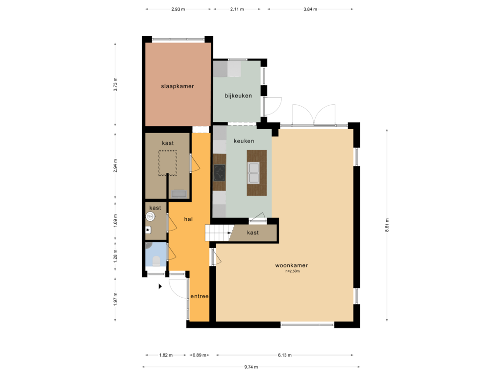 Bekijk plattegrond van BEGANE GROND van Thorbeckestraat 9