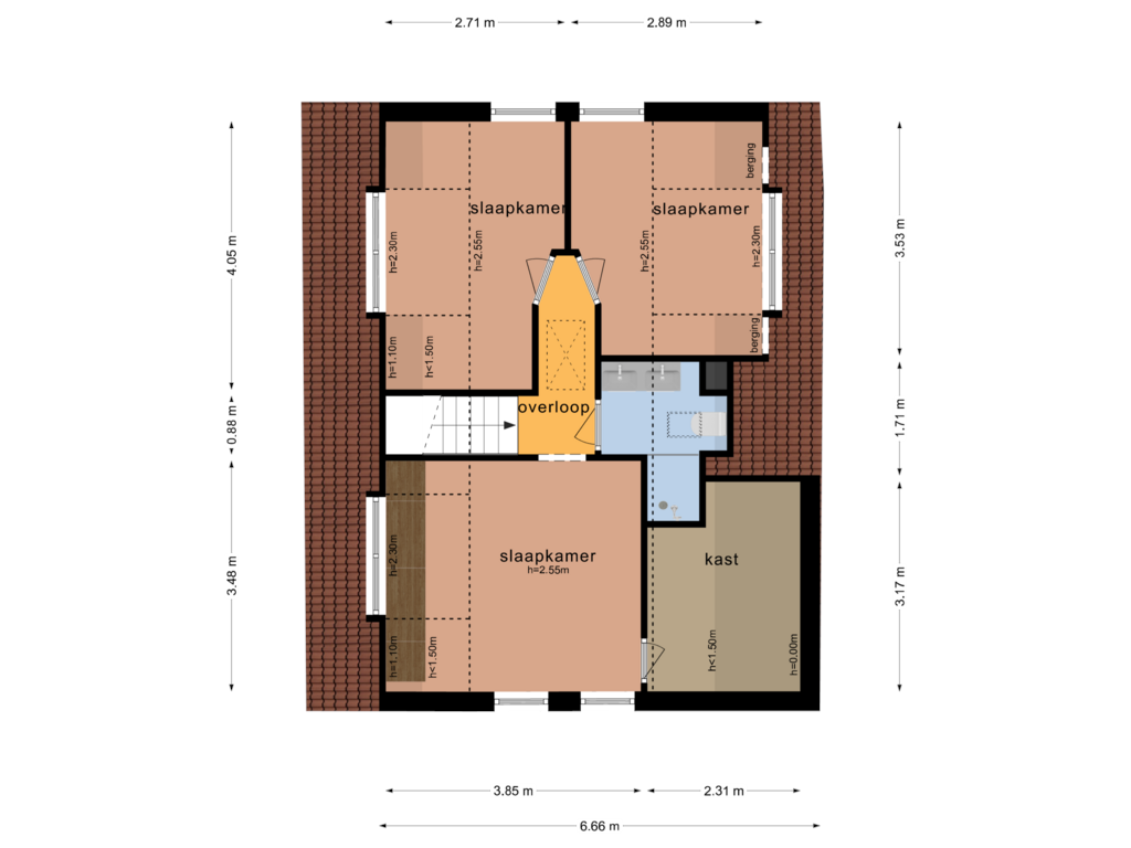 Bekijk plattegrond van EERSTE VERDIEPING van Thorbeckestraat 9