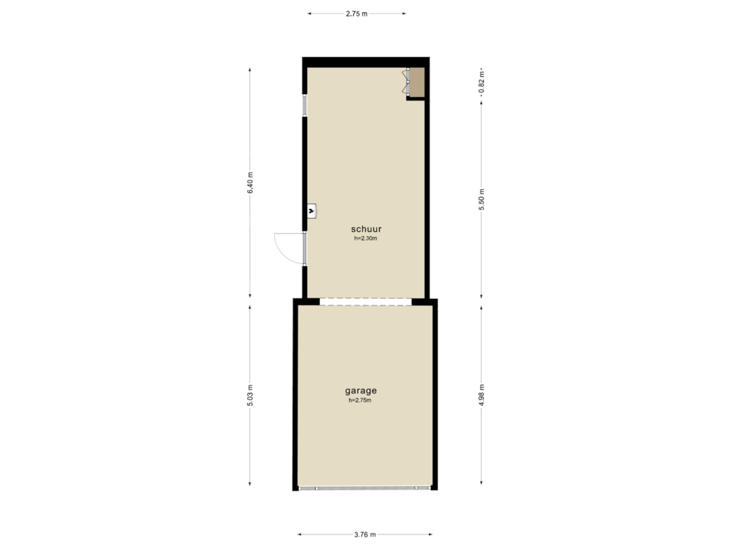 Bekijk plattegrond van SCHUUR van Thorbeckestraat 9