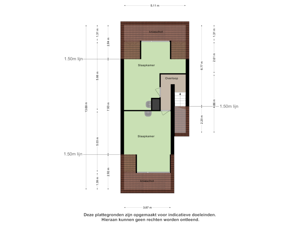 Bekijk plattegrond van Tweede Verdieping van Prins Mauritslaan 39