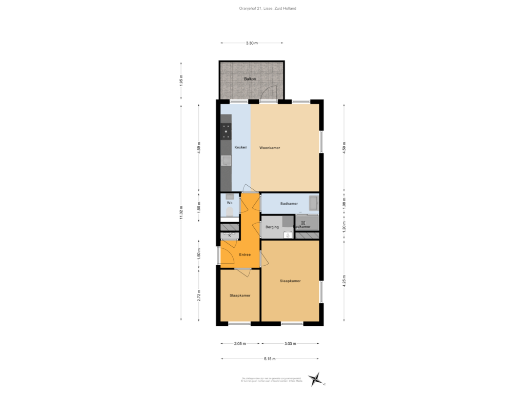 Bekijk plattegrond van Appartement van Oranjehof 21