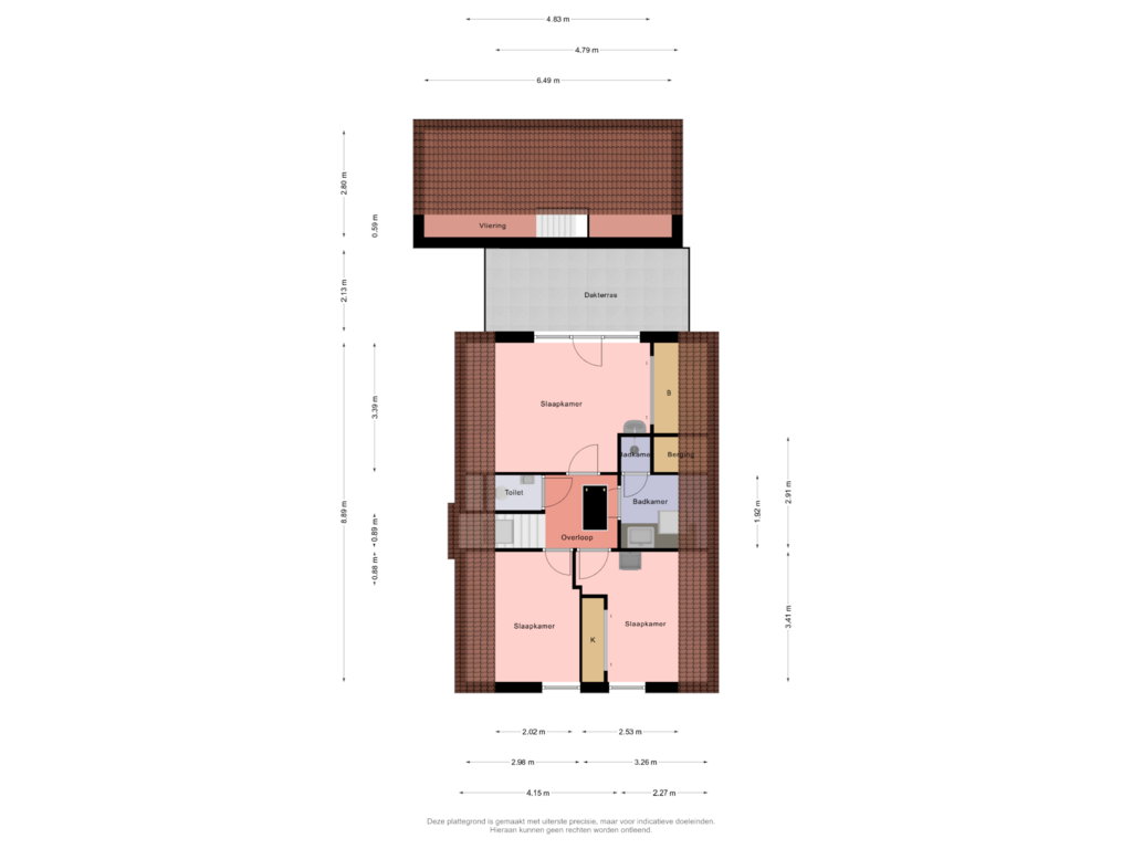 View floorplan of 1e  Verdieping of de Eker 45