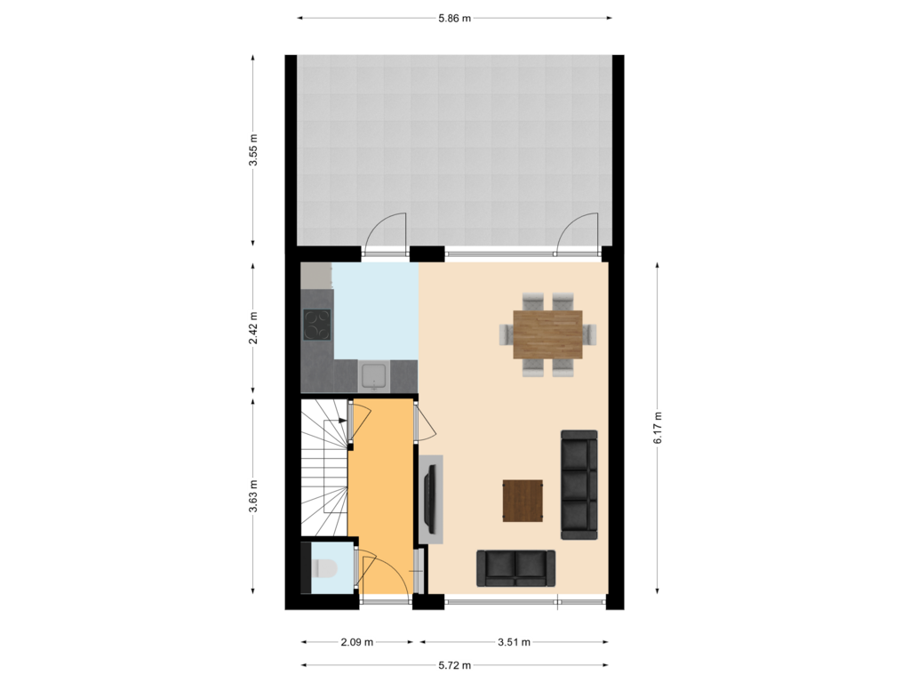 Bekijk plattegrond van Begane Grond van Cornelis Bloemaertstraat 51