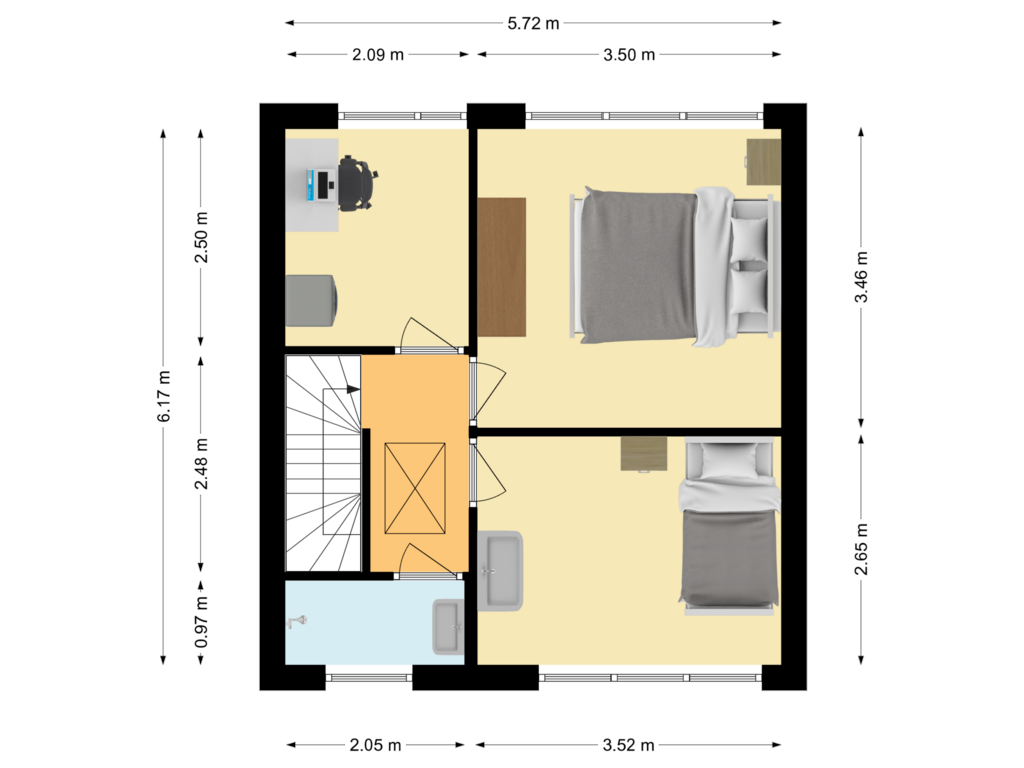 Bekijk plattegrond van Eerste Verdieping van Cornelis Bloemaertstraat 51