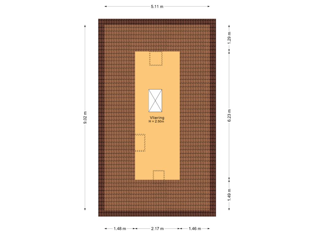 View floorplan of Vliering of Hilversumseweg 45