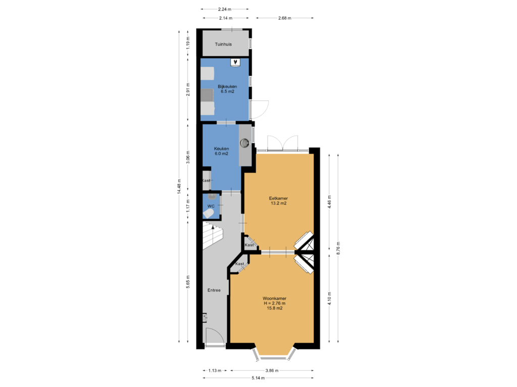 Bekijk plattegrond van Begane Grond van Spanjaardslaan 24