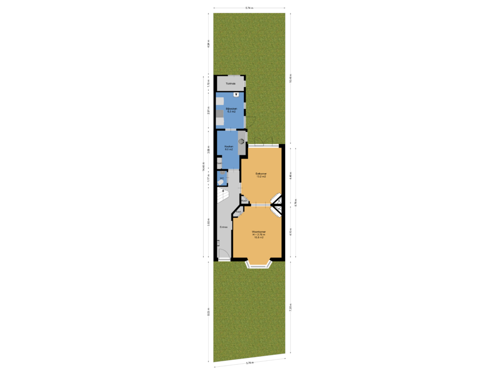 Bekijk plattegrond van Begane Grond Met Tuin van Spanjaardslaan 24