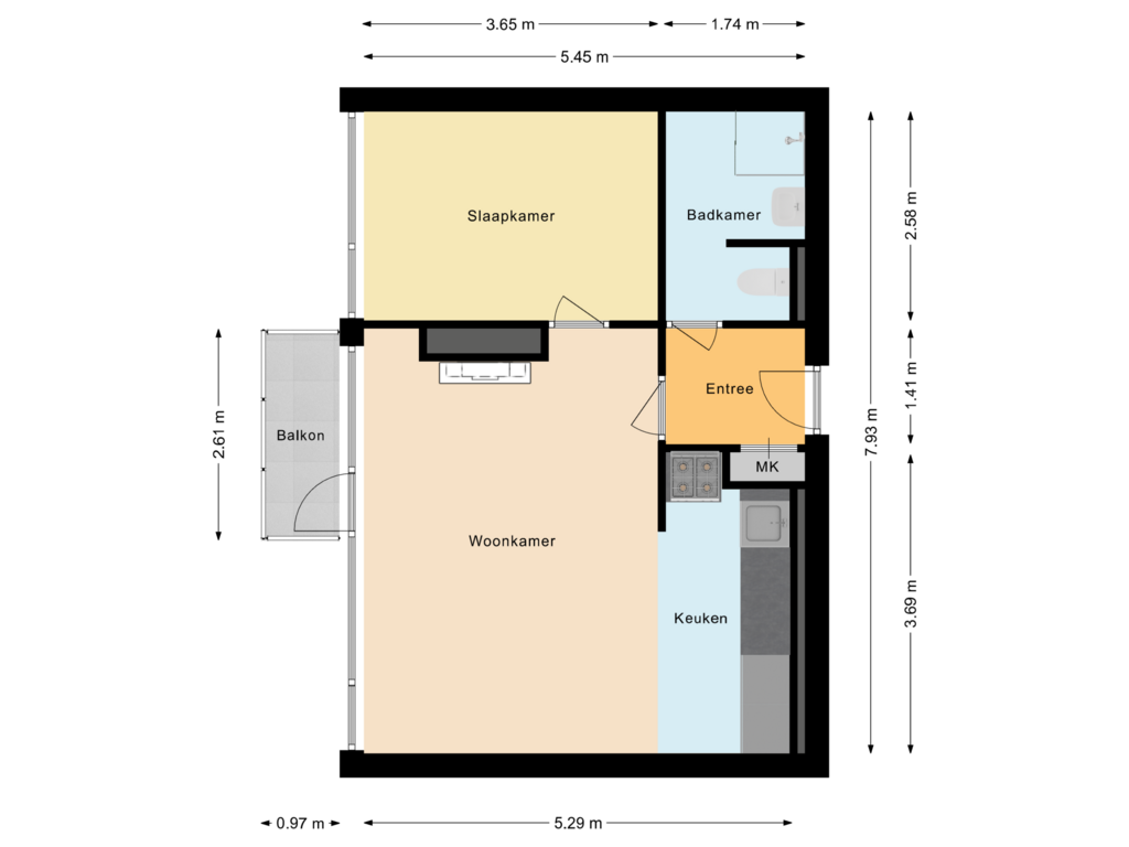 View floorplan of Appartement of Zonnestein 80