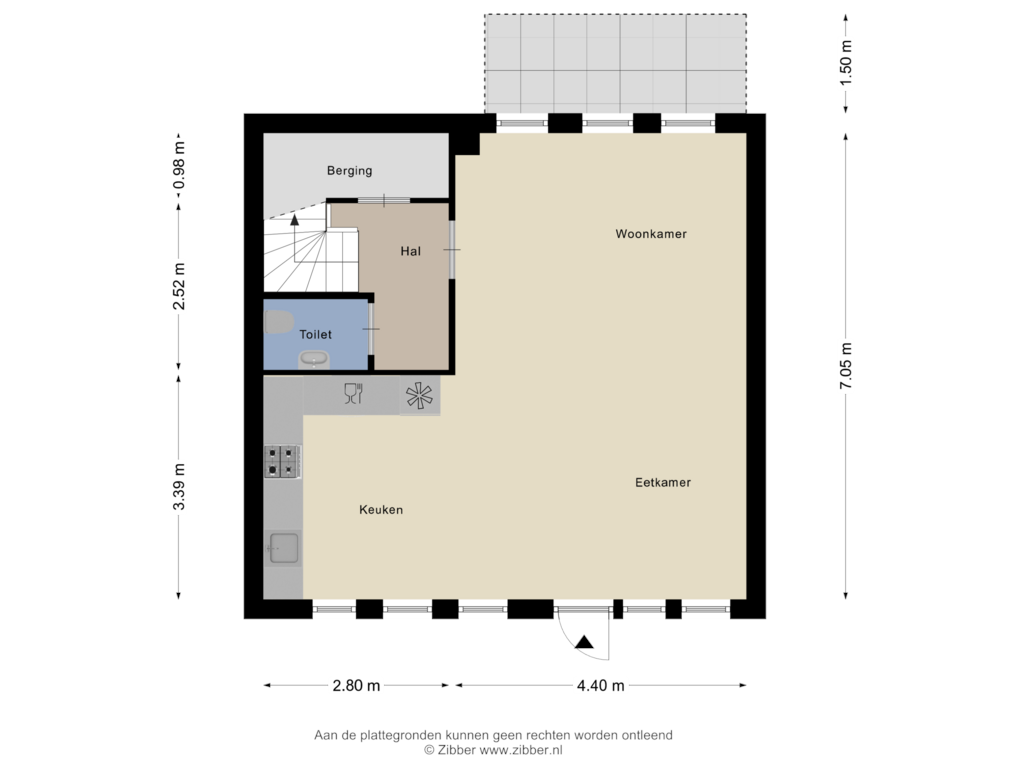 View floorplan of Begane grond of Cranenburgsestraat 88