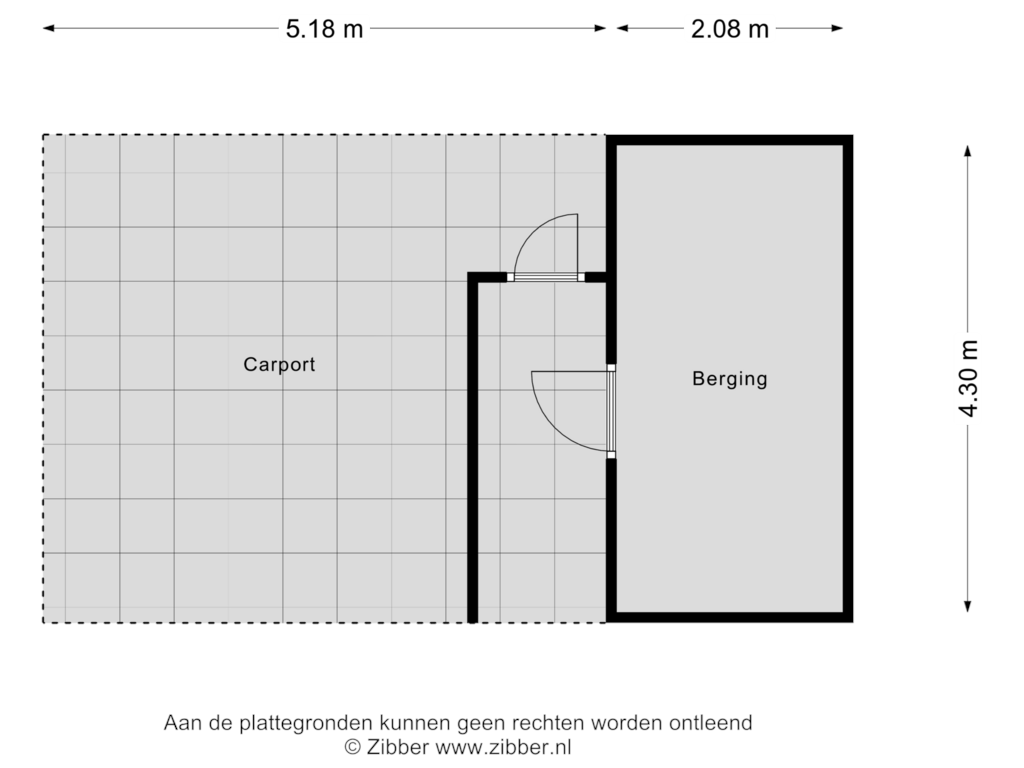 View floorplan of Berging of Cranenburgsestraat 88