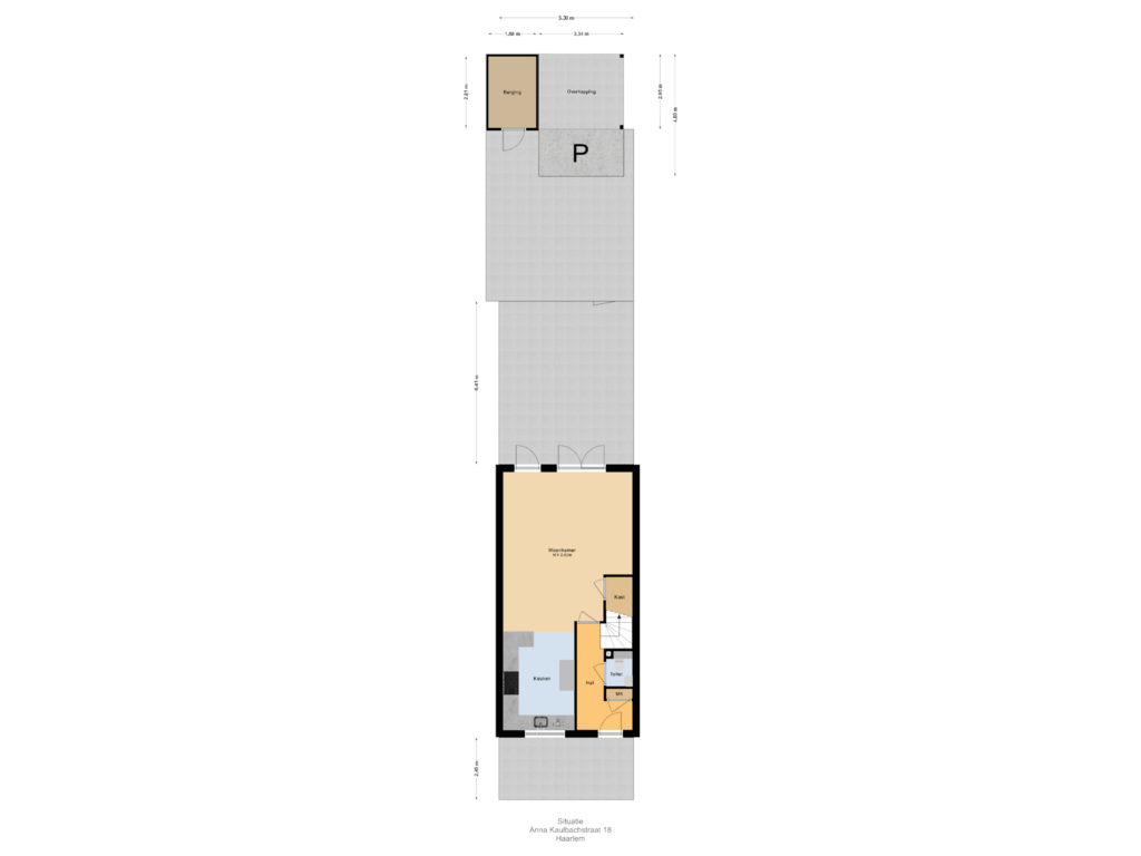 View floorplan of Situatie of Anna Kaulbachstraat 18