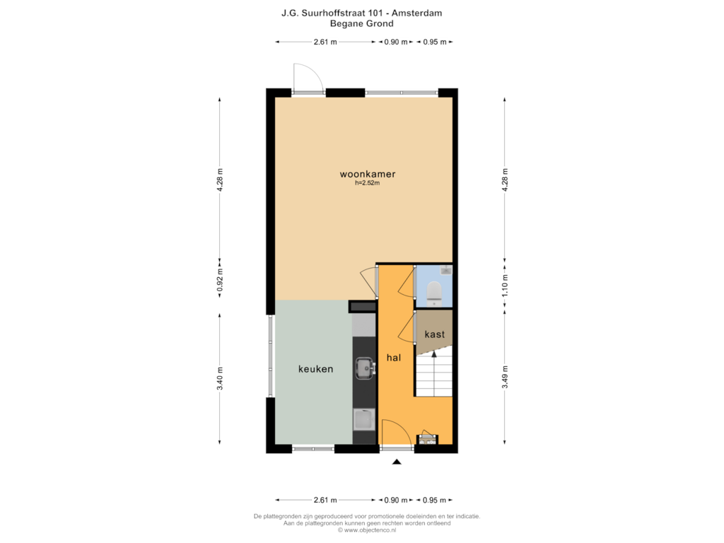 Bekijk plattegrond van BEGANE GROND van J.G. Suurhoffstraat 101