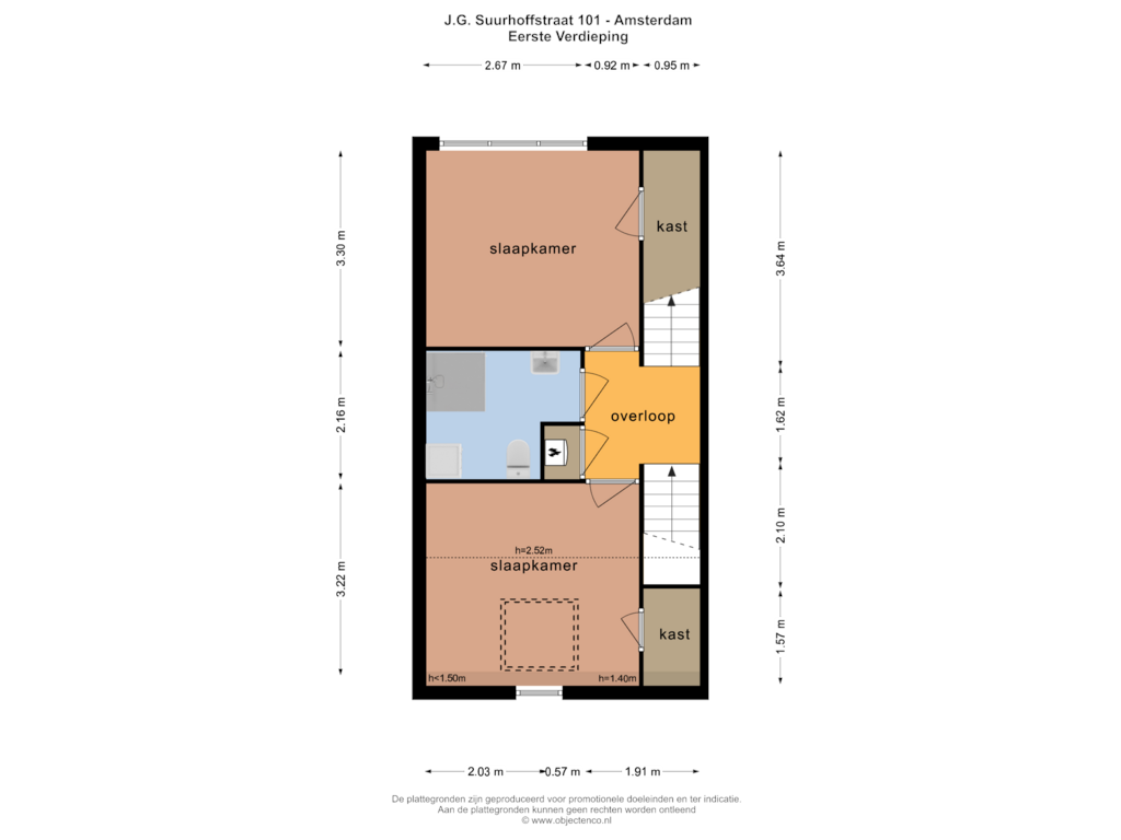 Bekijk plattegrond van EERSTE VERDIEPING van J.G. Suurhoffstraat 101