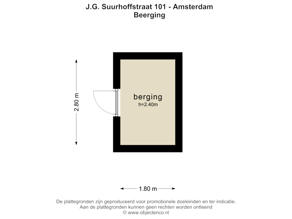 Bekijk plattegrond van BERGING van J.G. Suurhoffstraat 101