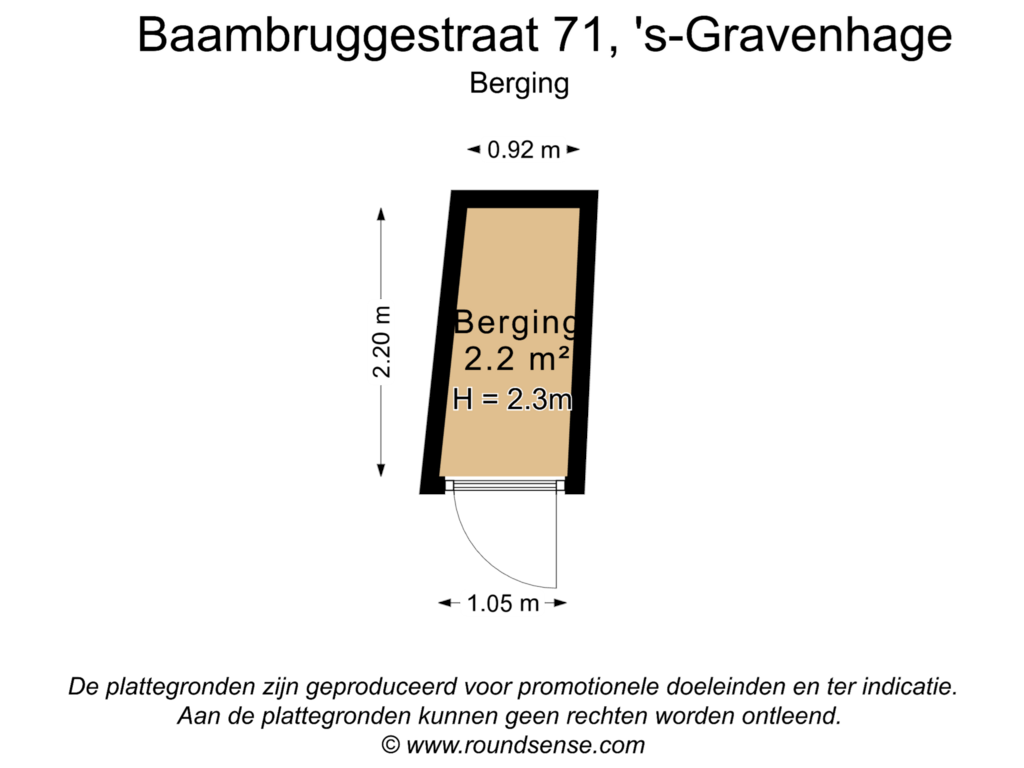 View floorplan of Berging of Baambruggestraat 71