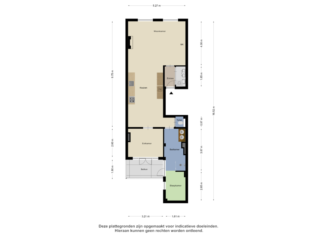 Bekijk plattegrond van Appartement Optional van Overtoom 344-1