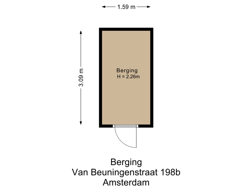 View floorplan of Berging of Van Beuningenstraat 198-B