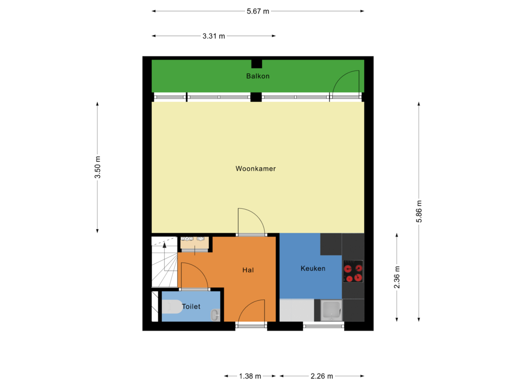 Bekijk plattegrond van derde verdieping van Mathenesserweg 171-E